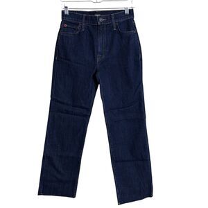 NEW Hudson Noa Giana Dark Blue Wash Straight Crop Jeans Size 23 High Rise Ankle